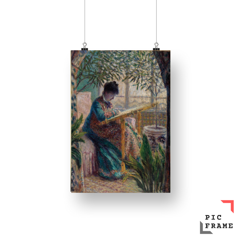 Madame Monet Embroidering