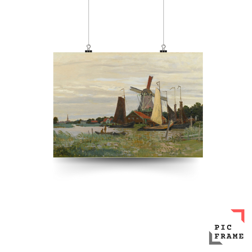 A Windmill at Zaandam by Claude Monet (1871)