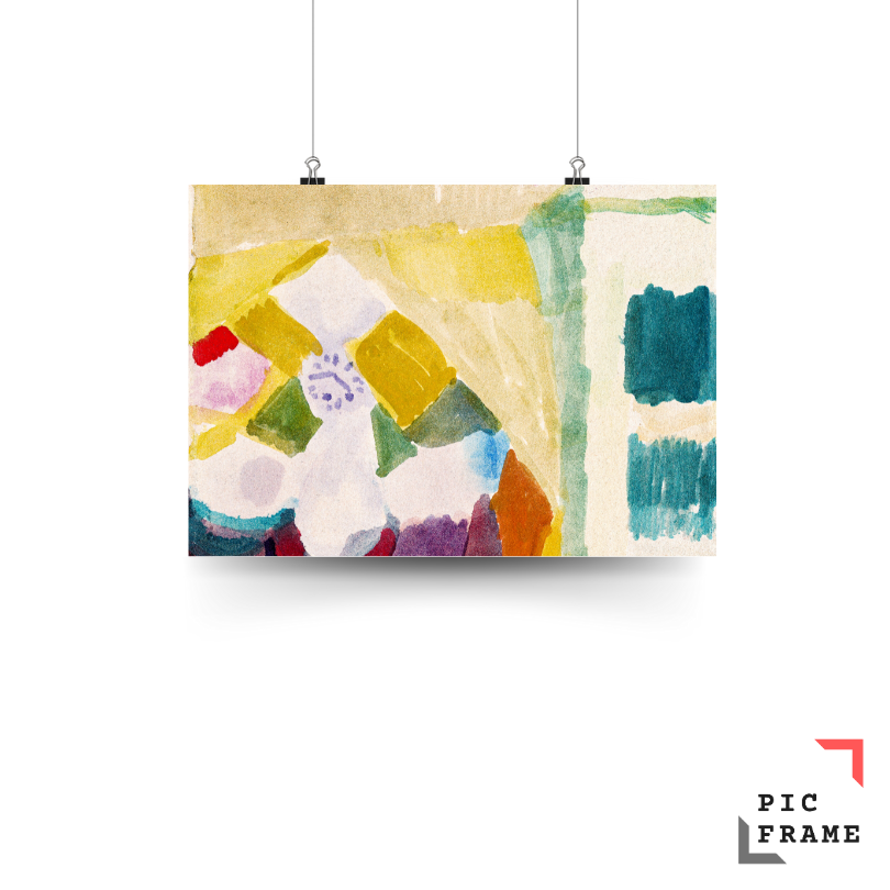 Interieur mit der Uhr (Interior with the Clock) (1913) by Paul Klee