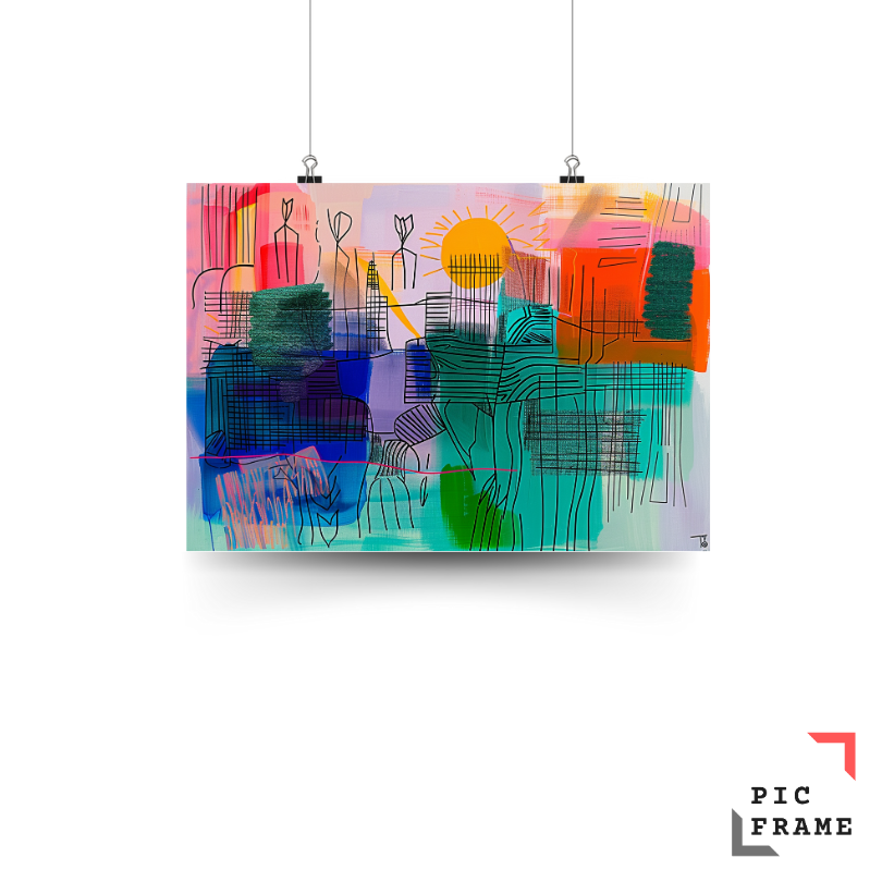 Sunrise Over the Abstract City