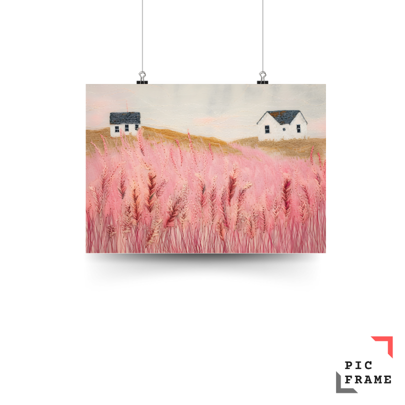 Pink farmhouse village