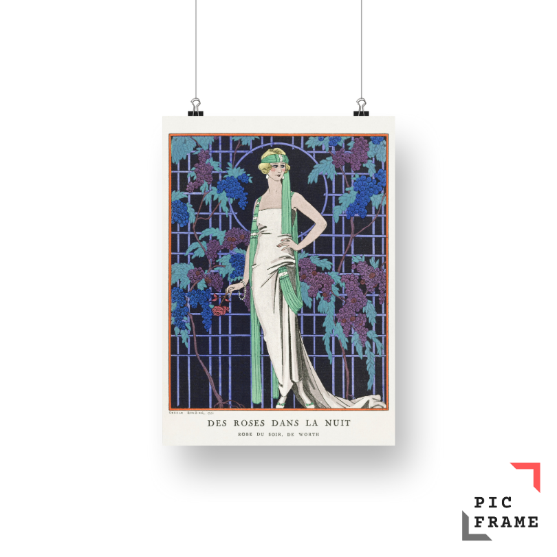 Des robes dans la nuit Robe du soir, de Worth (1921) by George Barbier