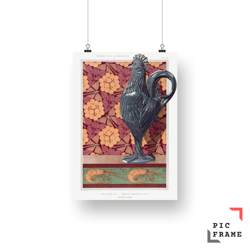 Crevettes, bordure from L_animal dans la décoration (1897) illustrated by Maurice Pillard Verneuil.