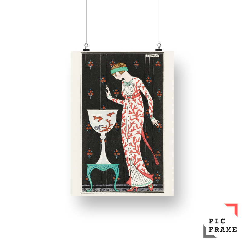 Costumes Parisiens Grande robe du soir from Journal des Dames et des Modes (1913) by George Barbier