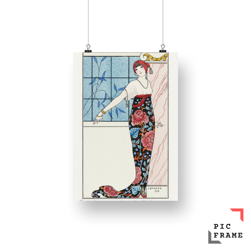 Costumes Parisiens Grande robe du soir from Journal des Dames et des Modes (1913) by George Barbier