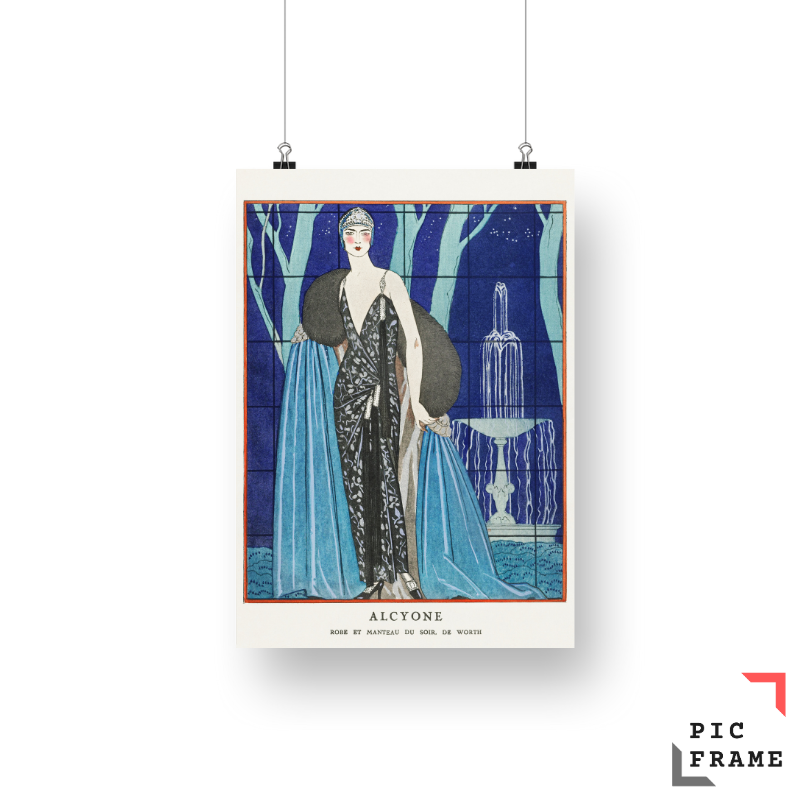 Alcyone Robe et manteau du soir, de Worth (1923) by George Barbier