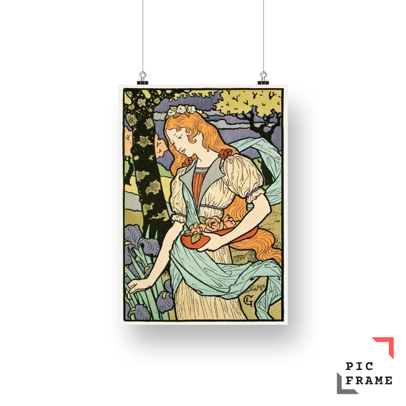 Poster for an exhibition of French decorative art at the Grafton Galleries (1893) chromolithograph by Eugène Samuel Grasset