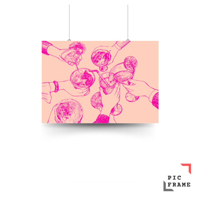 Cheers in Dark Pink ink