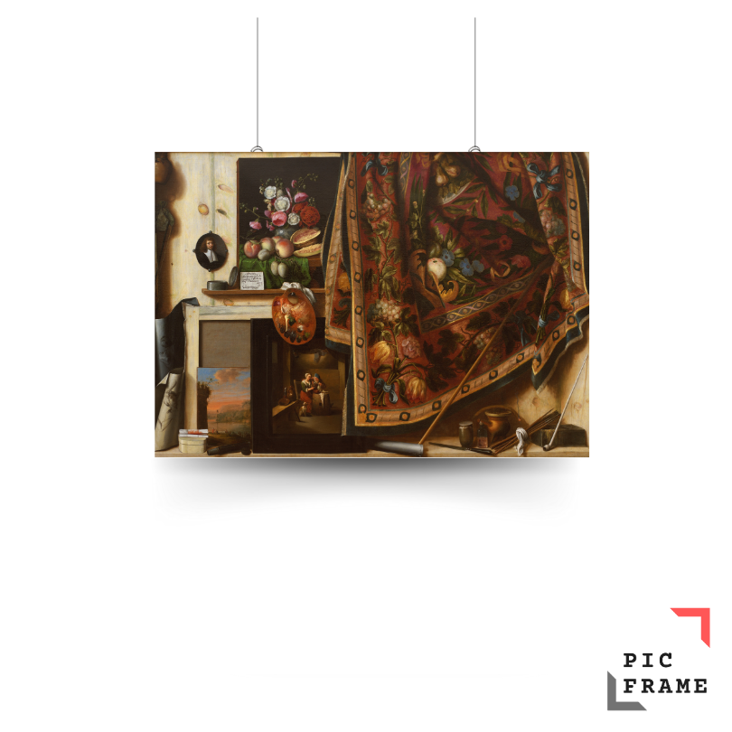 Trompe l_oeil.Cabinet from the artist_s studio by Cornelis Norbertus Gysbrechts