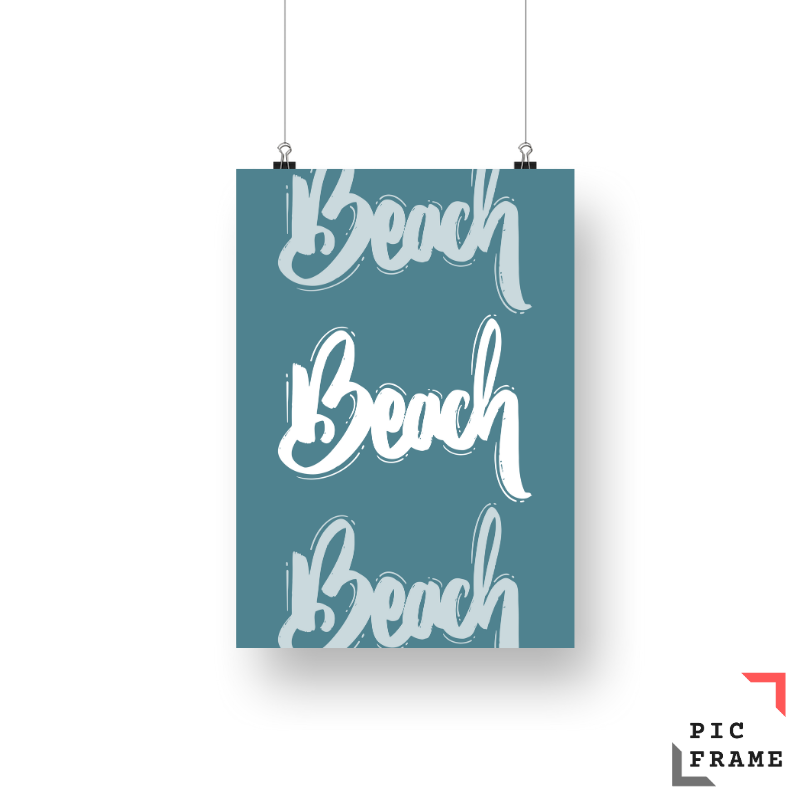 Beach in white ink