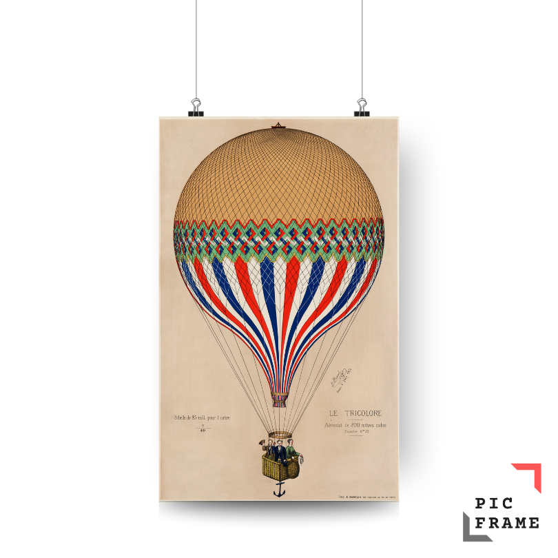 Poster E. Hamelin - Heißluftballon Le Tricolore