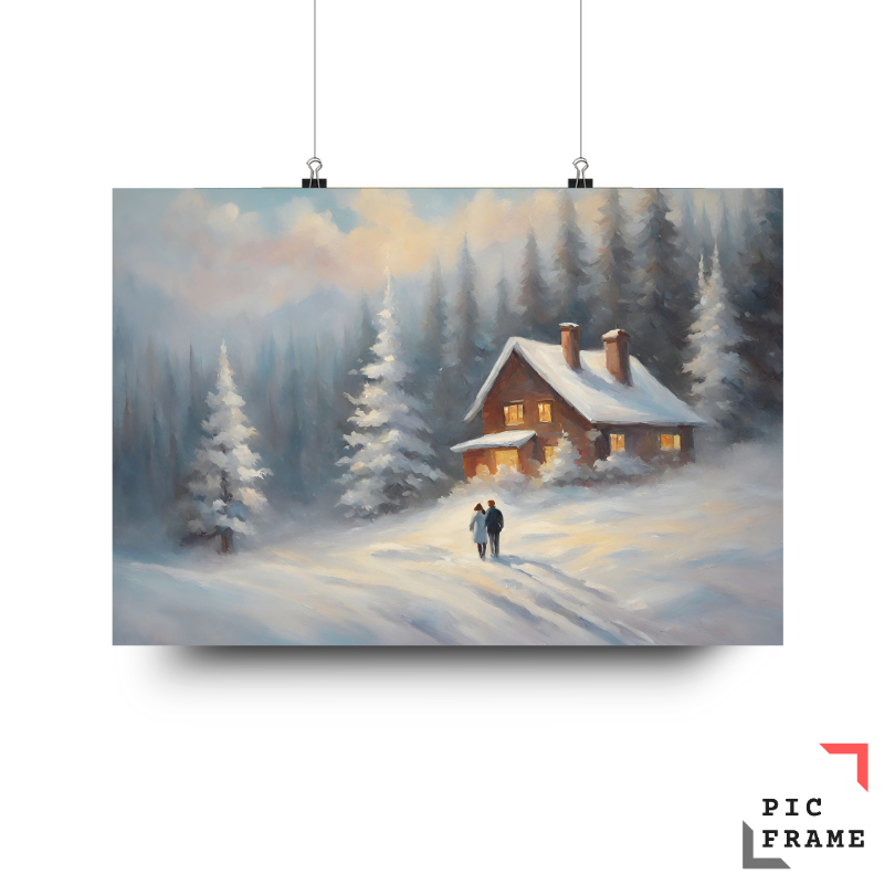 Snowy Cabin Serenity