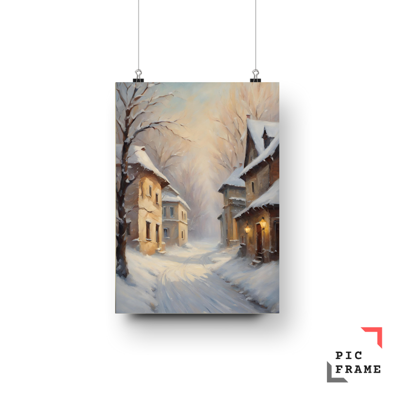 Snowy Streets at Dawn