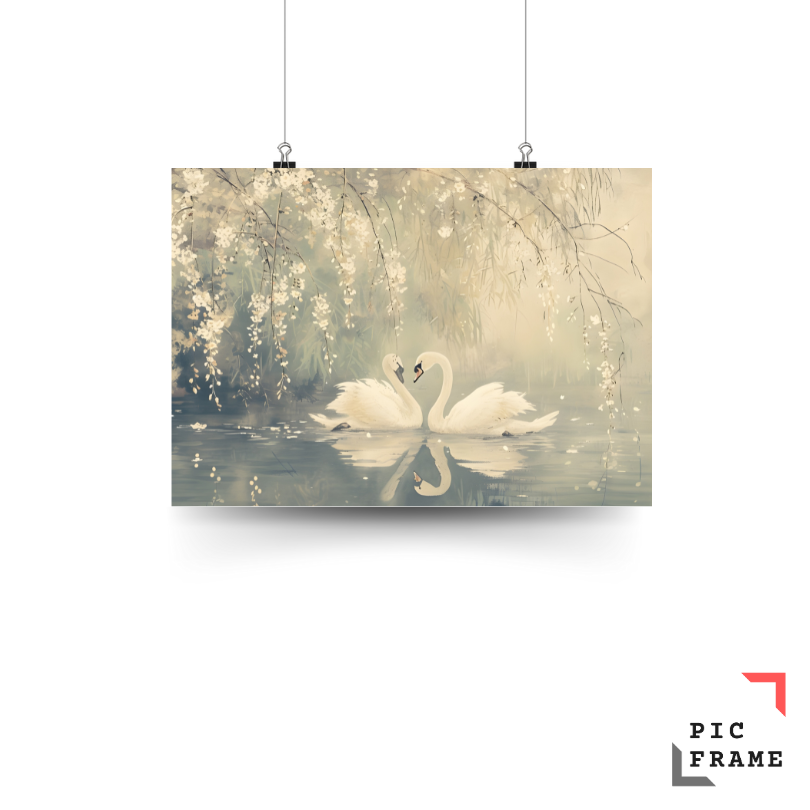 Swans in Tranquil Waters