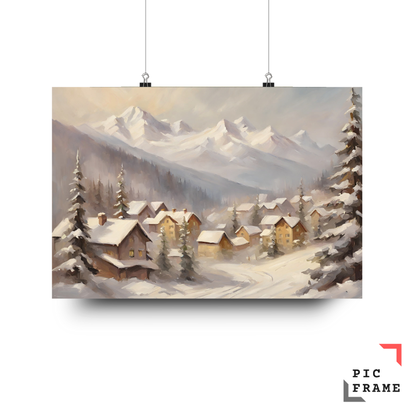 Tranquil Snow-Capped Village
