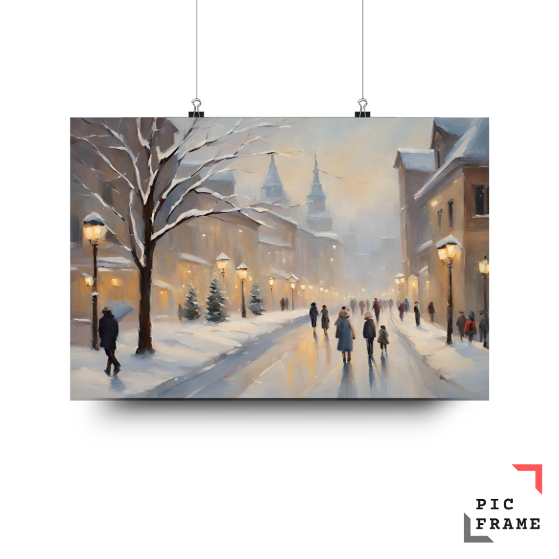 Winter Stroll in Snowy Glow