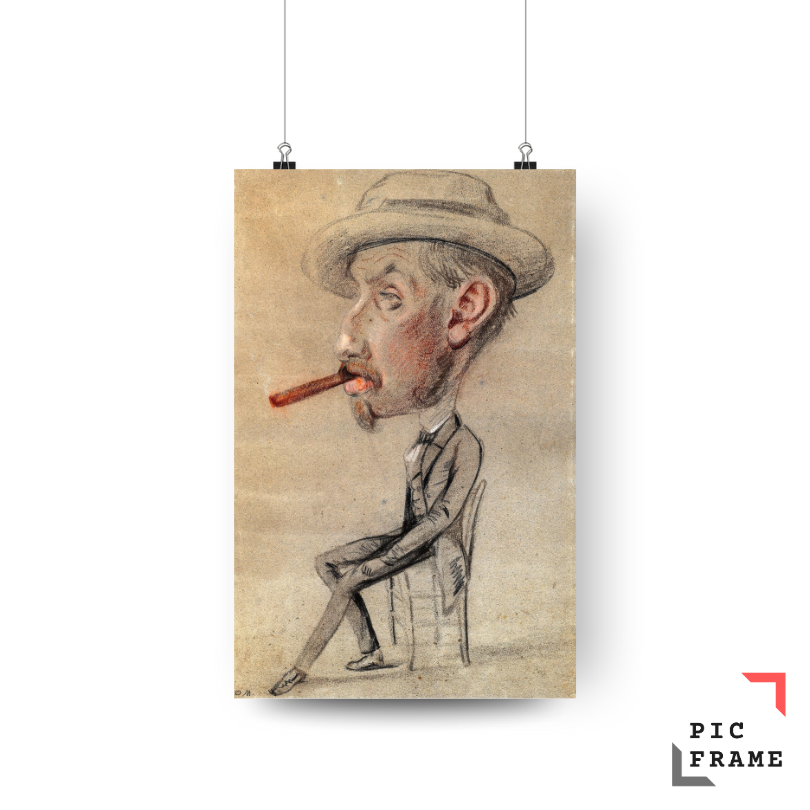 Caricature Of A Man With A Big Cigar