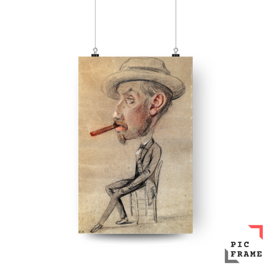 Caricature Of A Man With A Big Cigar