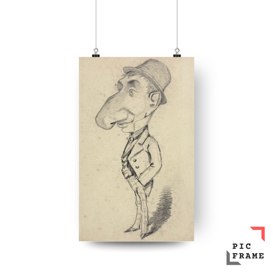 Caricature of a Man with a Large Nose