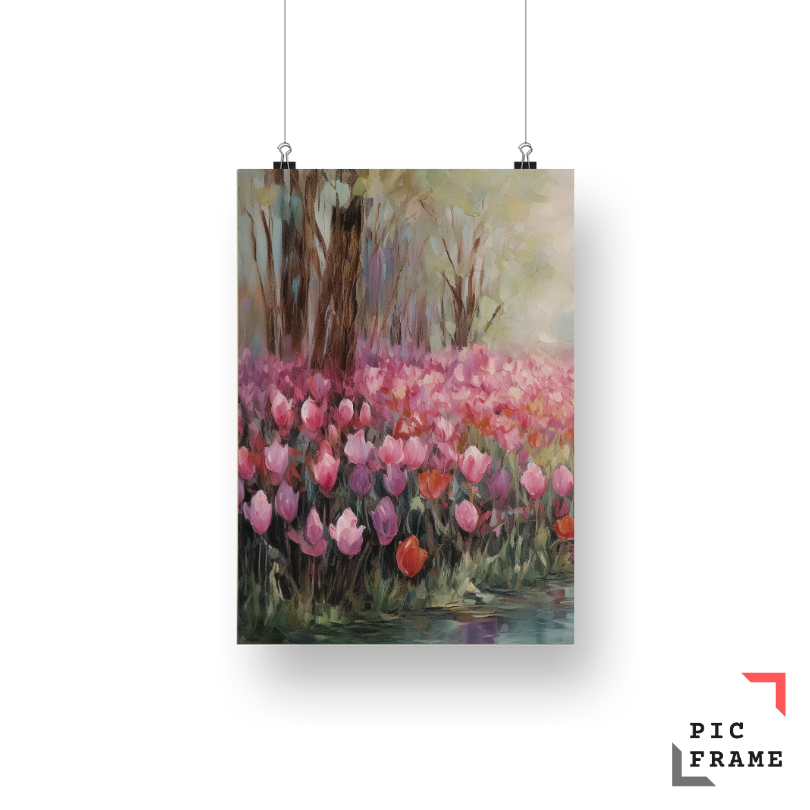 Blooming Tulip Field
