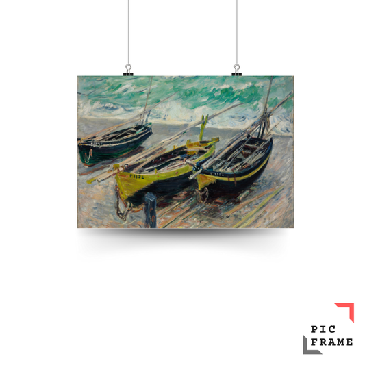Three fishing boats by Claude Monet