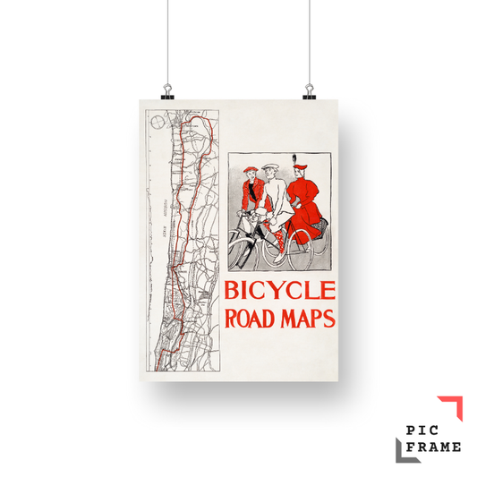 Bicycle road maps (1895) by Edward Penfield