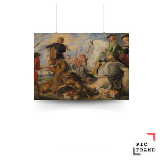 Copy after Rubens_s Wolf and Fox Hunt