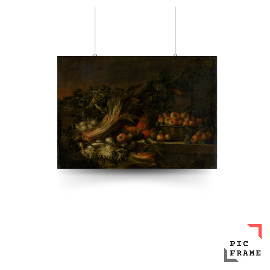 Still life with vegetables and fruit