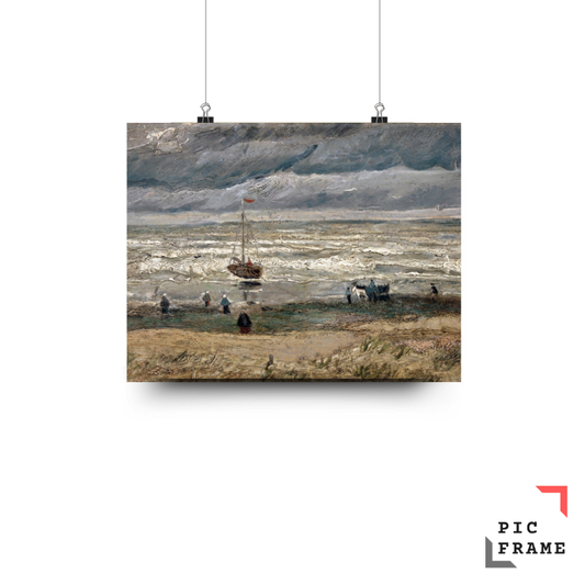 Beach at Scheveningen in Stormy Weather