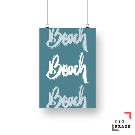 Beach in white ink