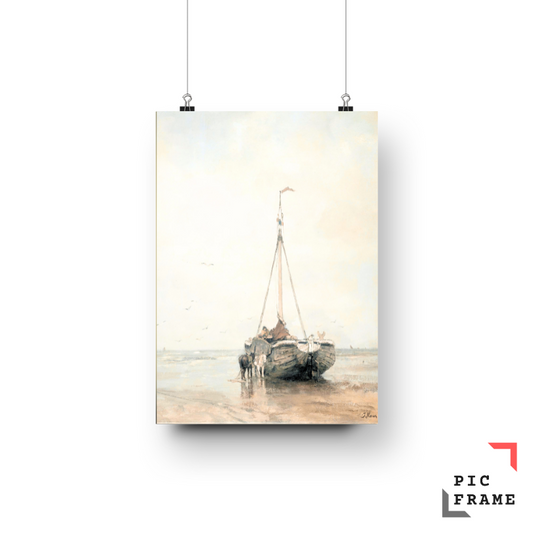 Bluff-bowed Fishing Boat on the Beach at Scheveningen