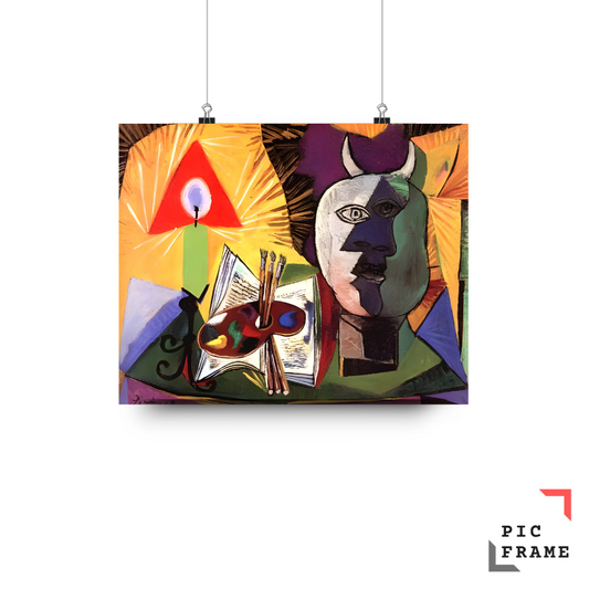 CANDLE, PALETTE, MINOTAUR HEAD