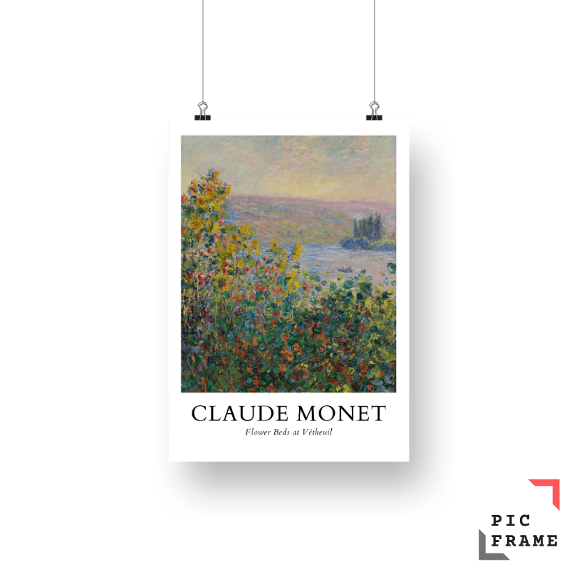 Flower Beds at Vetheuil - Claude Monet