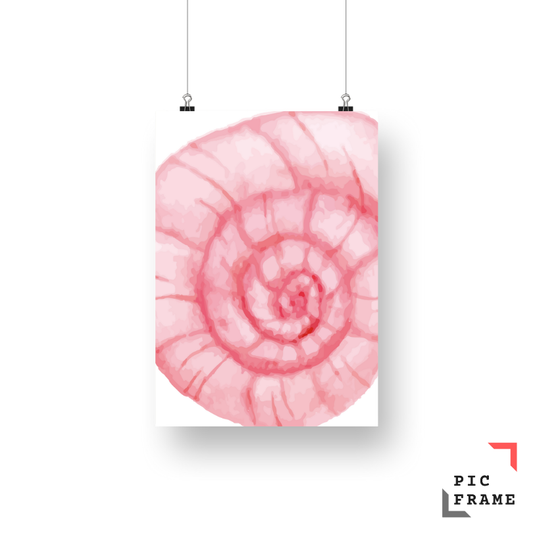 Pink Fossil in water color