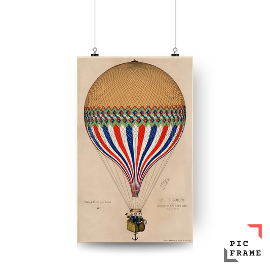 Poster E. Hamelin - Heißluftballon Le Tricolore