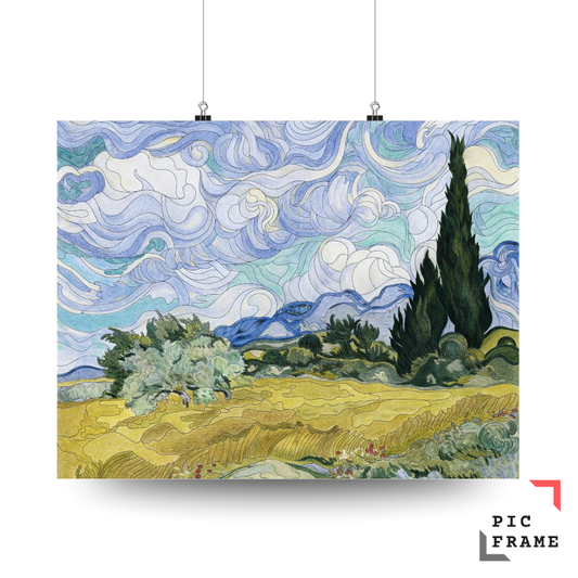 Wheat Field with Cypresses (2)