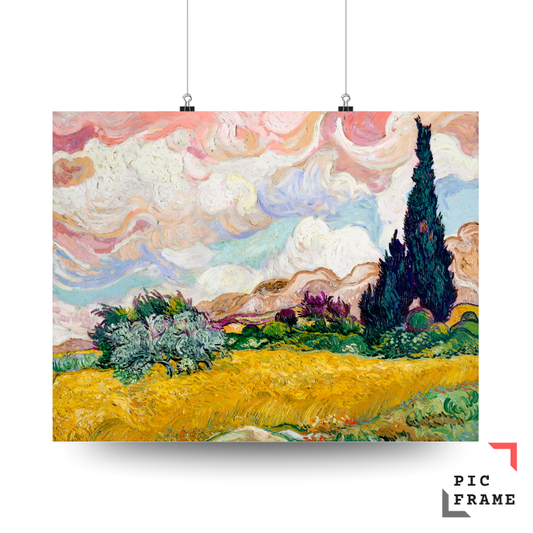 Wheat Field with Cypresses (3)