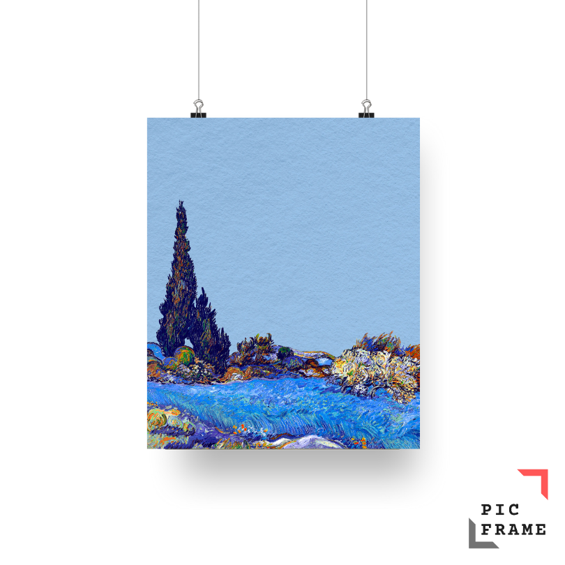 Wheat Field with Cypresses