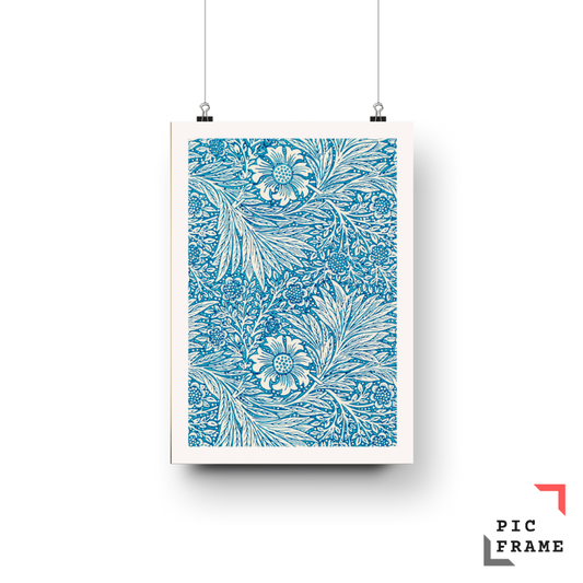 William Morris Art Blue Marigold